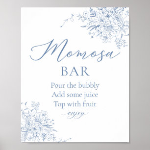 Blauwe Baby Shower Momosa Bar Poster