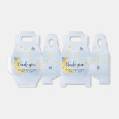 Blauwe Baby shower moonsterren over de maan Bedankdoosjes (Uitgevouwen)