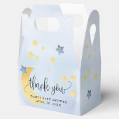 Blauwe Baby shower moonsterren over de maan Bedankdoosjes (Geopend)