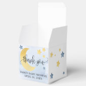 Blauwe Baby shower moonsterren over de maan Bedankdoosjes (Geopend)