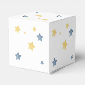 Blauwe Baby shower moonsterren over de maan Bedankdoosjes (Achterkant)