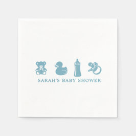 Blauwe baby shower papieren servet