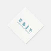 Blauwe baby shower papieren servet (Hoek)