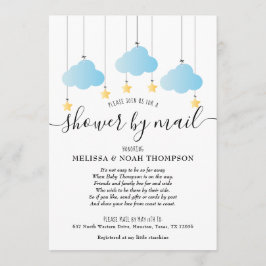 Blauwe baby shower per post op afstand sprinkle kaart