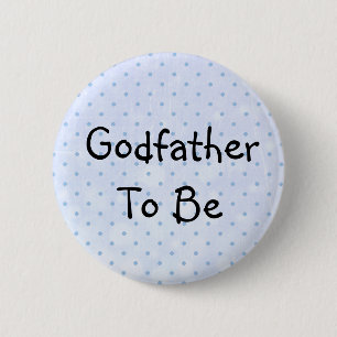 Blauwe Baby shower Pin voor de Godfather Ronde Button 5,7 Cm