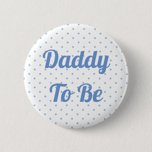 Blauwe Baby shower Pin voor papa Ronde Button 5,7 Cm