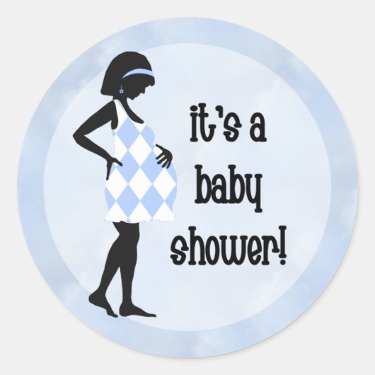 Blauwe Baby Shower Stickers (Voorkant)