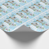 Blauwe Baby | Shower Theme Cadeaupapier (Hoek)