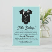 Blauwe baby shower uitnodiging 5 x7 (Staand voorkant)