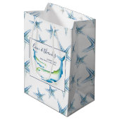 Blauwe Baby shower van walvissen en van tonijn Medium Cadeauzakje (Voorkant Gekanteld)