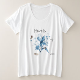Blauwe Baby Shower Voor Toekomstige Moeder Jongen Grote Maat T-shirt