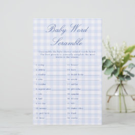 Blauwe Baby Shower Woord Door Elkaar