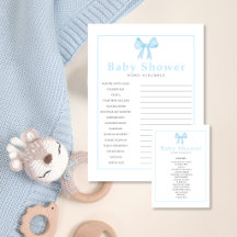 Blauwe Baby Shower Woord Verwarring Spel – Printba