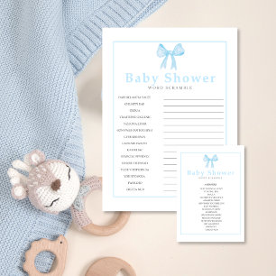 Blauwe Baby Shower Woord Verwarring Spel – Printba Briefhoofd