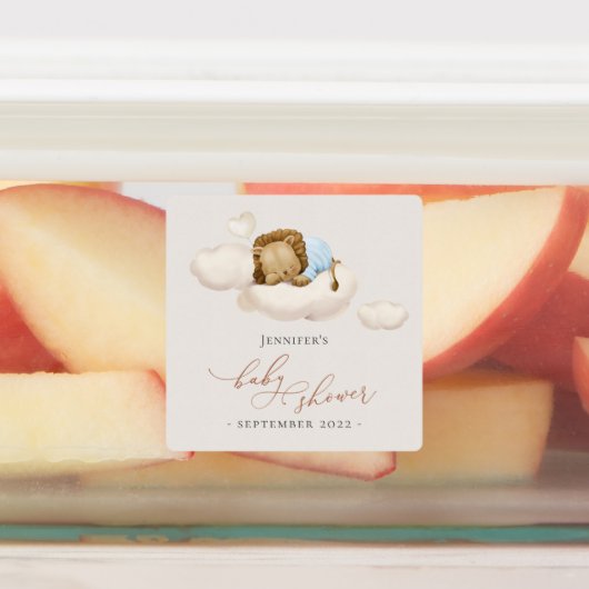 Blauwe Baby showers etiketten Labels (Aangebracht)