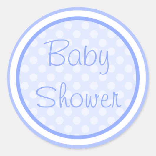 Blauwe Baby showers stickers (Voorkant)