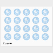 Blauwe baby showers stickers met schattige strompj (Vel)