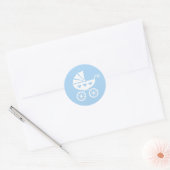 Blauwe baby showers stickers met schattige strompj (Envelop)