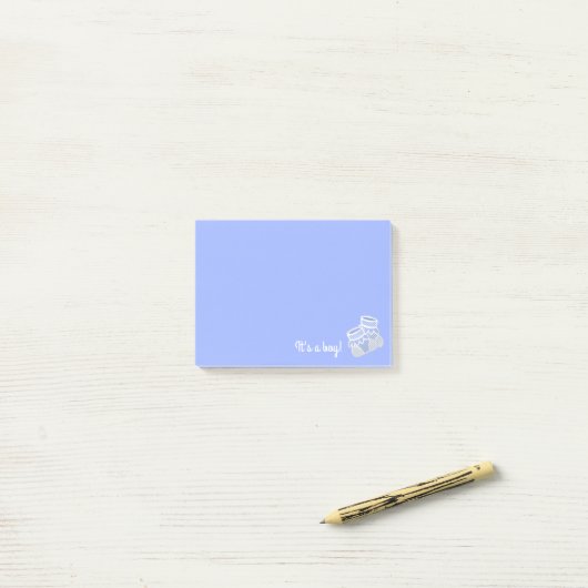 blauwe baby sokken post-it® notes (Op bureau)