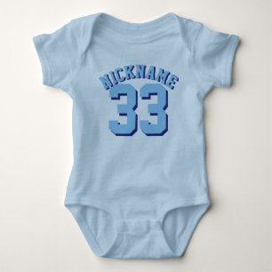 Blauwe Baby   Sporttrui ontwerp Romper