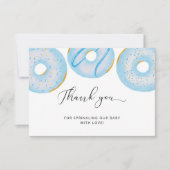 Blauwe baby sprinkle donut dank u kaart (Voorkant)