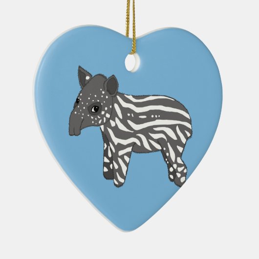 blauwe baby tapir keramisch ornament (Rechts)