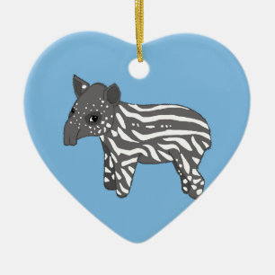 blauwe baby tapir keramisch ornament