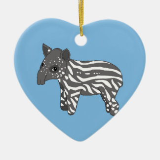 blauwe baby tapir keramisch ornament