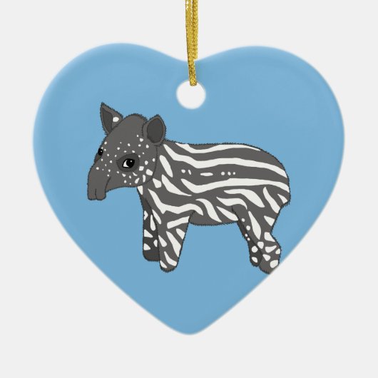 blauwe baby tapir keramisch ornament (Voorkant)