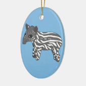 blauwe baby tapir keramisch ornament (Links)