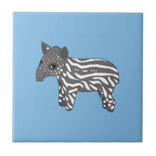 blauwe baby tapir tegeltje