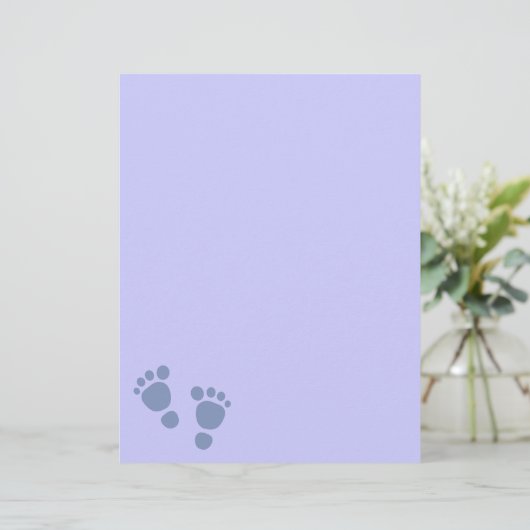 Blauwe Baby Voetafdruk Het is een jongen! Papier m (Staand voorkant)