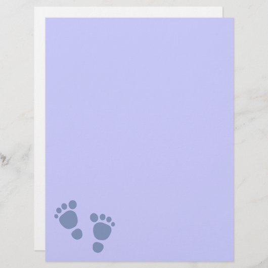 Blauwe Baby Voetafdruk Het is een jongen! Papier m (Voorkant / Achterkant)