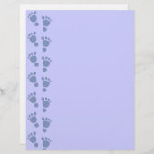 Blauwe Baby Voetafdruk Het is een jongen! Papier m (Voorkant / Achterkant)