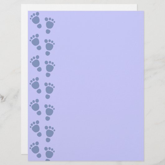 Blauwe Baby Voetafdruk Het is een jongen! Papier m (Voorkant / Achterkant)