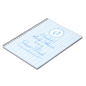 Blauwe Baby voetafdrukken Blauwe Striped Shower Gu Notitieboek (Linkerzijde)