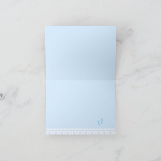 Blauwe Baby voetafdrukken - Dank u Bedankkaart (Binnen)