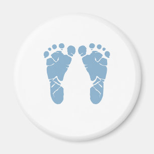 Blauwe baby voetafdrukken magneet