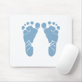 Blauwe baby voetafdrukken muismat (Met muis)