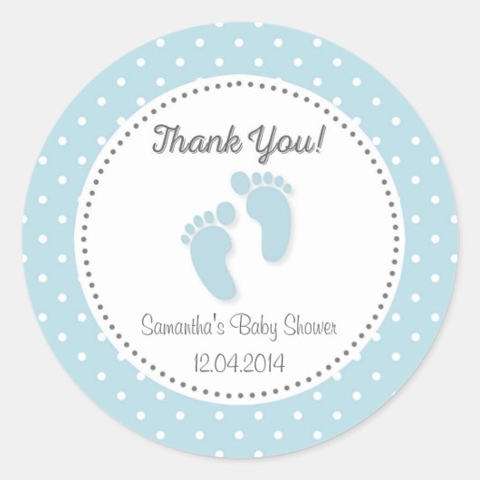 Blauwe Baby Voeten Baby showers Sticker (Voorkant)