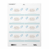 Blauwe Baby Voeten Bookplate Label Sticker (Full Sheet)