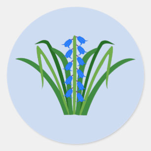 Blauwe Babyboemetjes Lentestickers Ronde Sticker