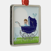 Blauwe  babyboomer metalen ornament (Rechts)