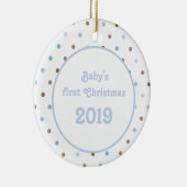 Blauwe babydieren keramisch ornament (Rechts)