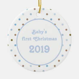 Blauwe babydieren keramisch ornament