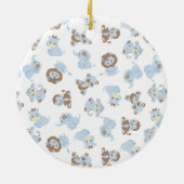 Blauwe babydieren keramisch ornament (Achterkant)