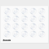 Blauwe babyfeestje ronde sticker (Vel)