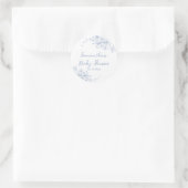 Blauwe babyfeestje ronde sticker (Tas)