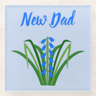 Blauwe Babyjongen Bluebell Bloemen Lente Nieuwe Va Glazen Onderzetter
