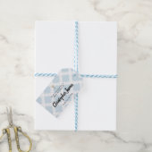 Blauwe babyjongen doop horizontale dank je wel cadeaulabel (Met Touw)